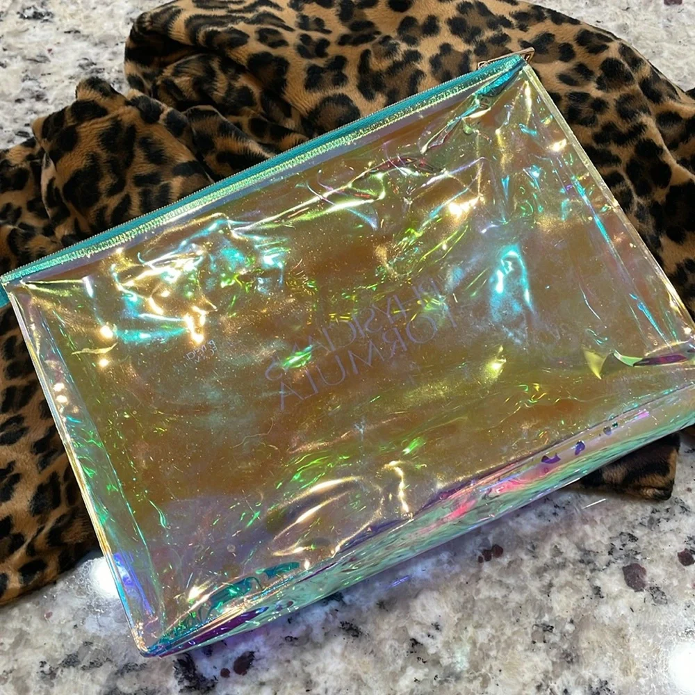 🤍 Physicians Formula Iridescent Clear see through CUTE Cosmetic Bag 10”x 7”